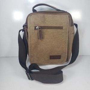 Verlenpaple Unisex Canvas Shoulder/Crossbody Bag Travel Sight See Multi-Pockets